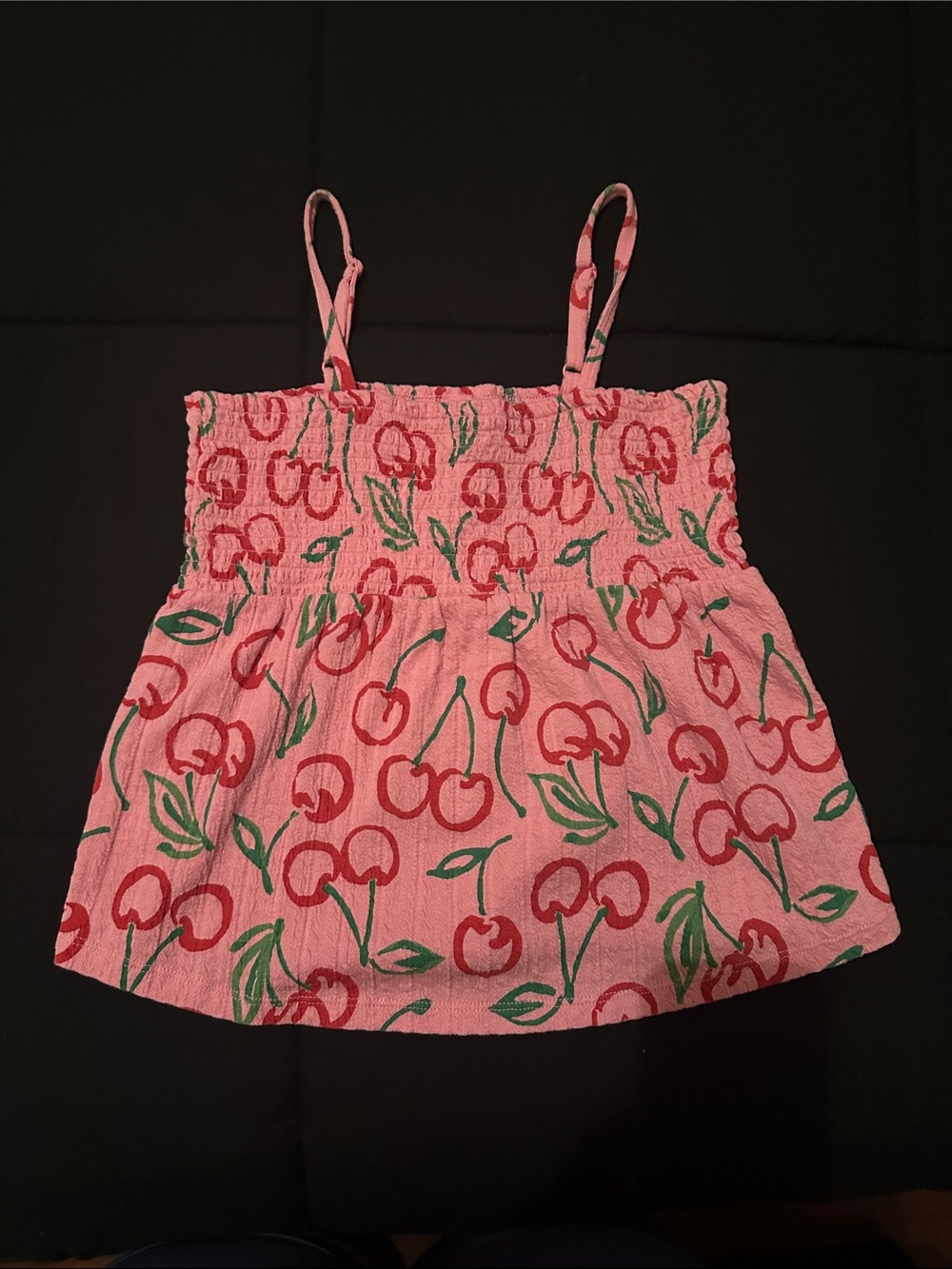 Old Navy Pink Cherry-Print Smocked Cami Top